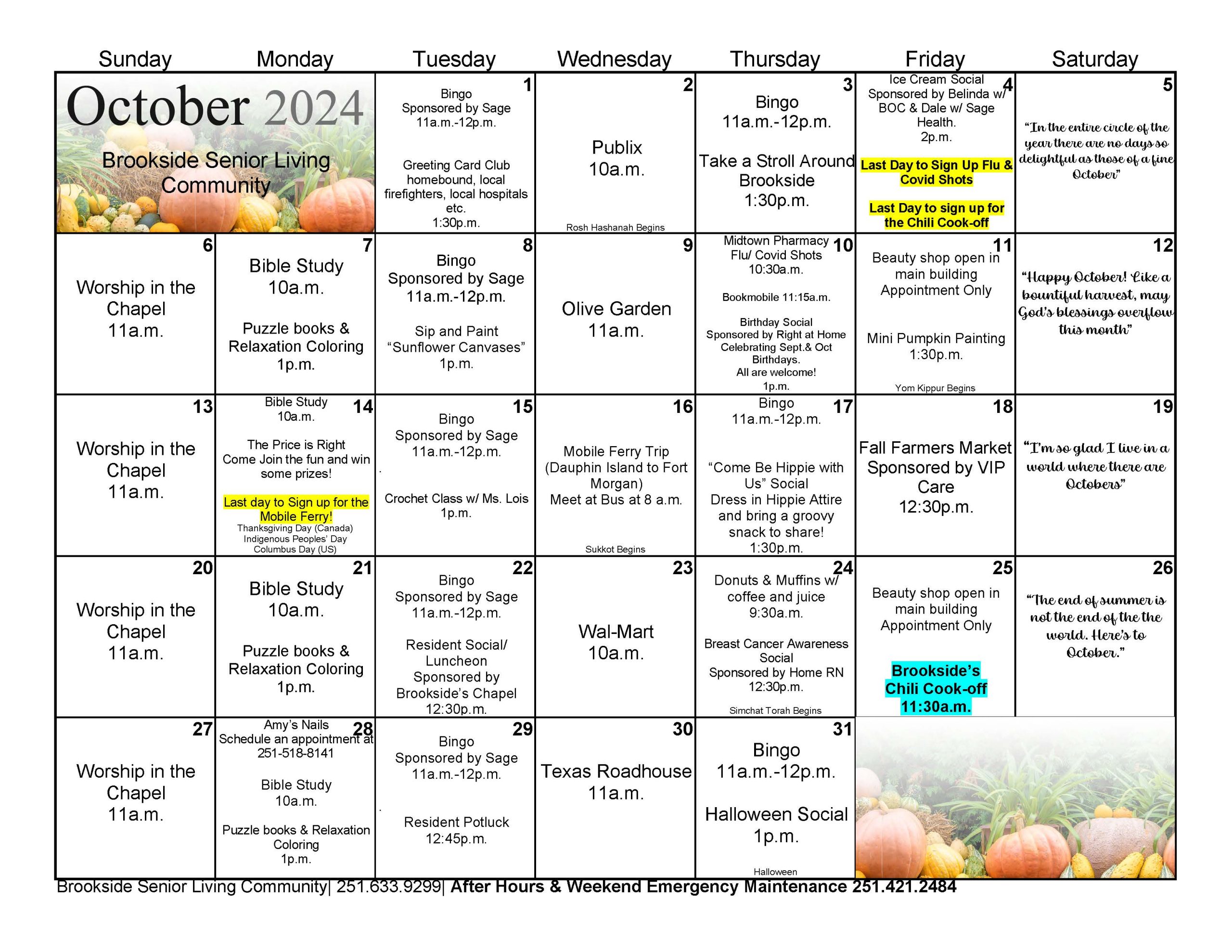 Brookside Senior Living Events