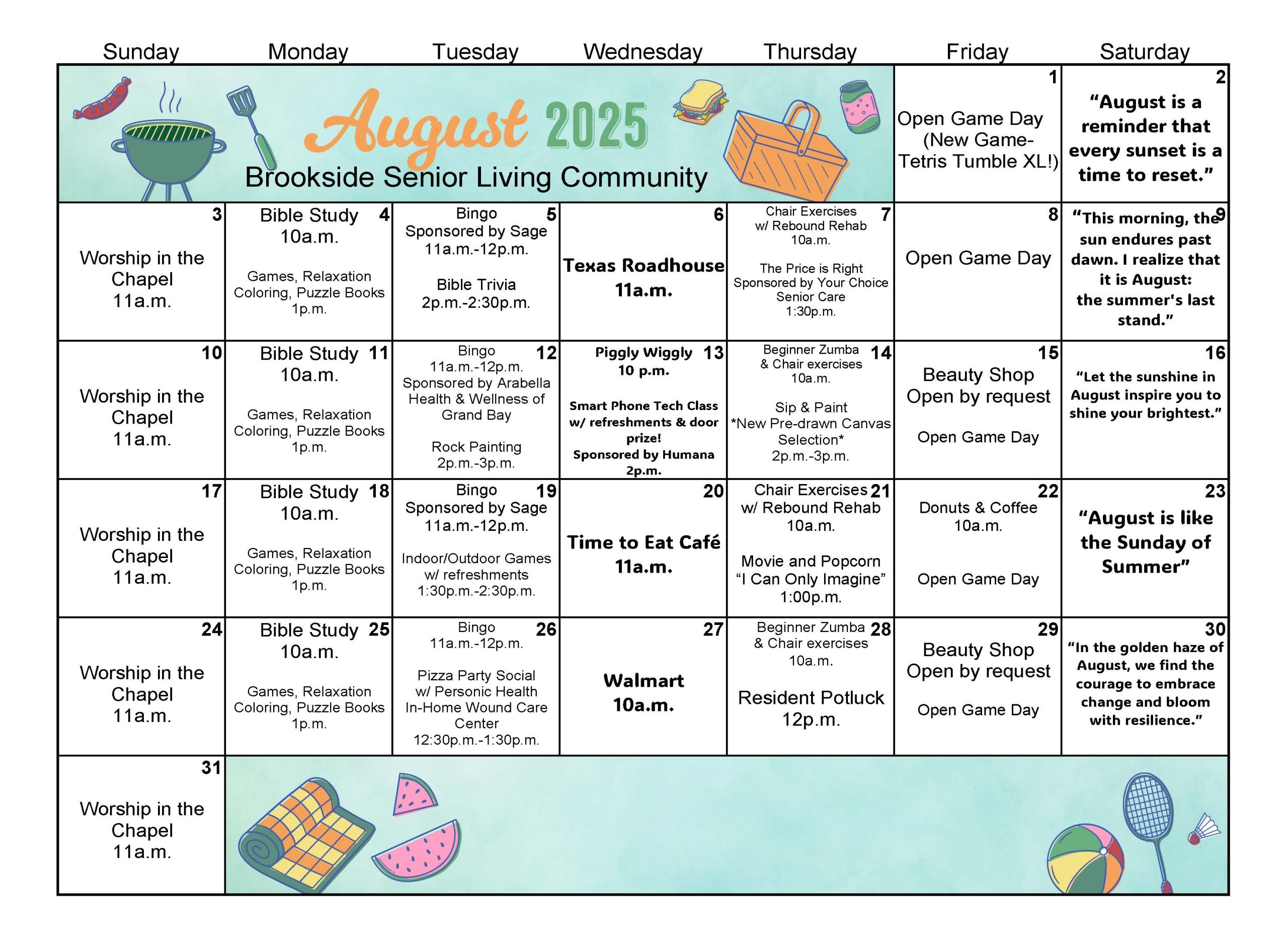 Brookside Senior Living Events