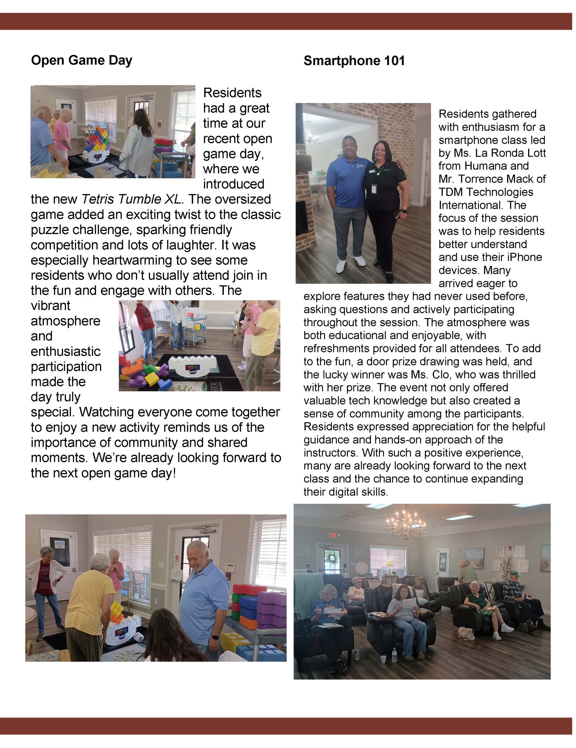 Sept 2025 NEWSLETTER_Page_3 Brookside Senior Living Activity Calendar
