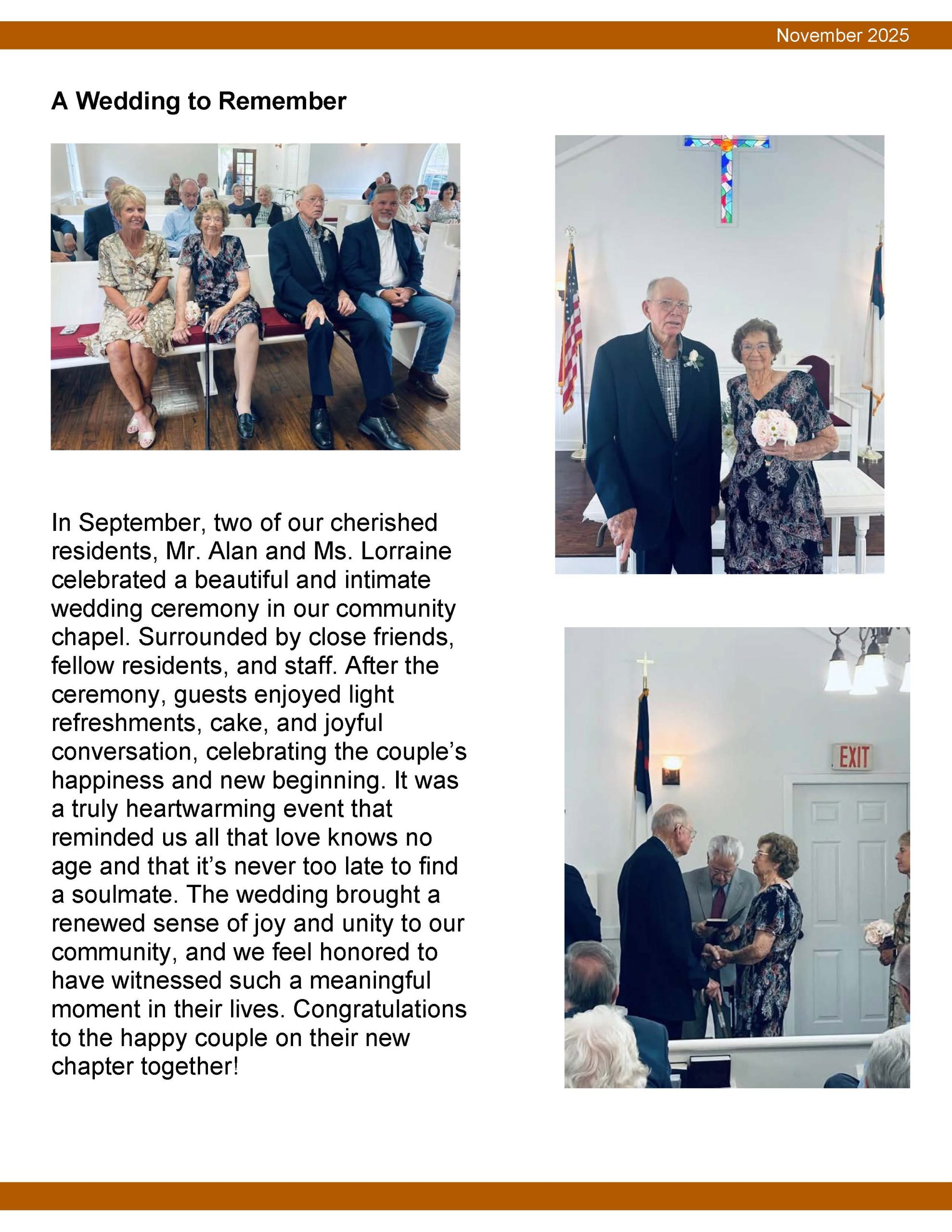 Brookside Senior Living Activity Calendar