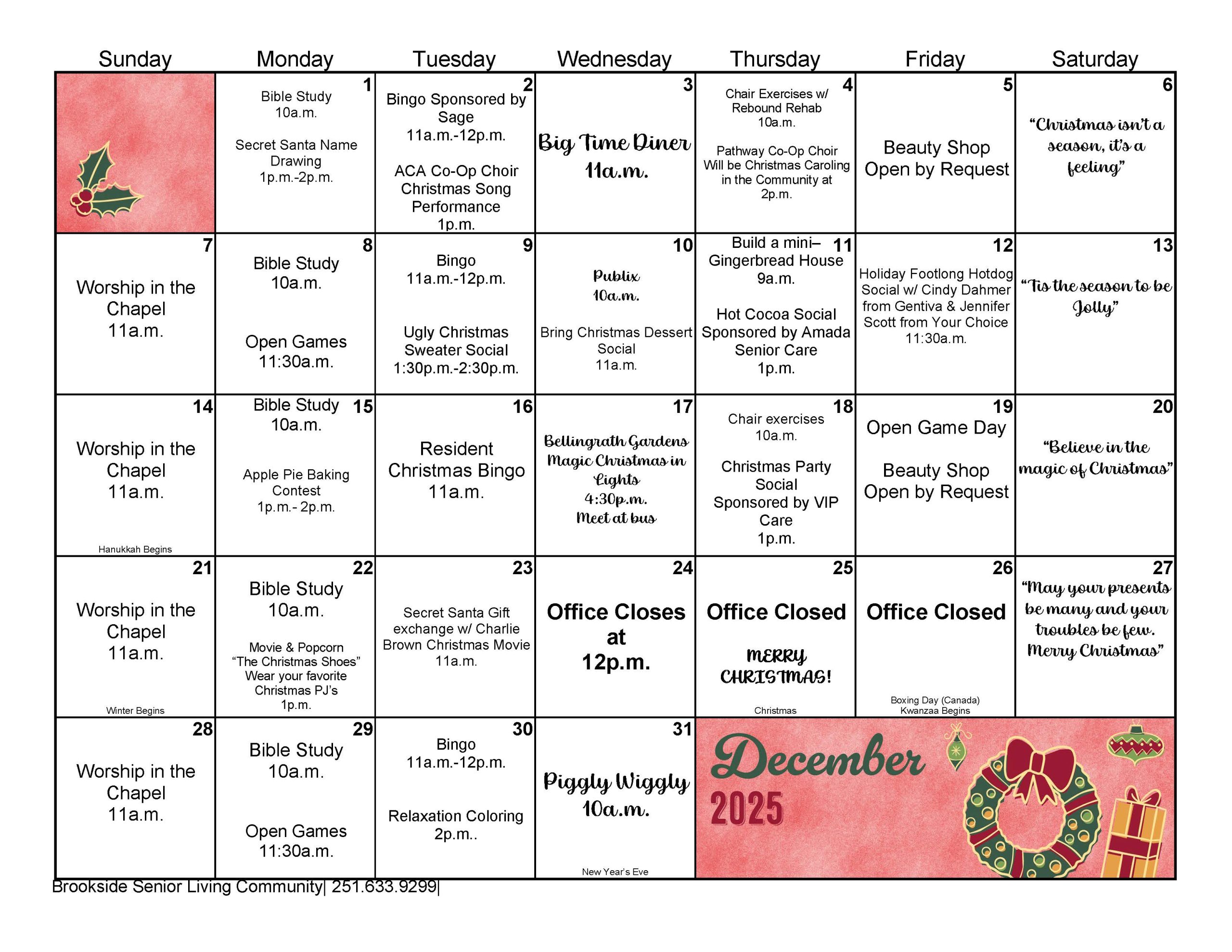 Brookside Senior Living Events