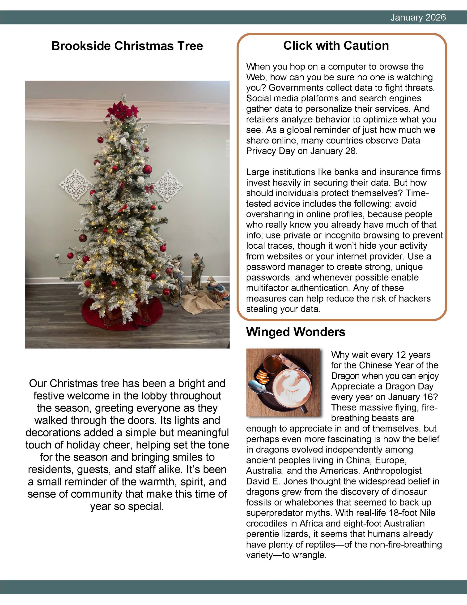 Brookside Senior Living Activity Calendar