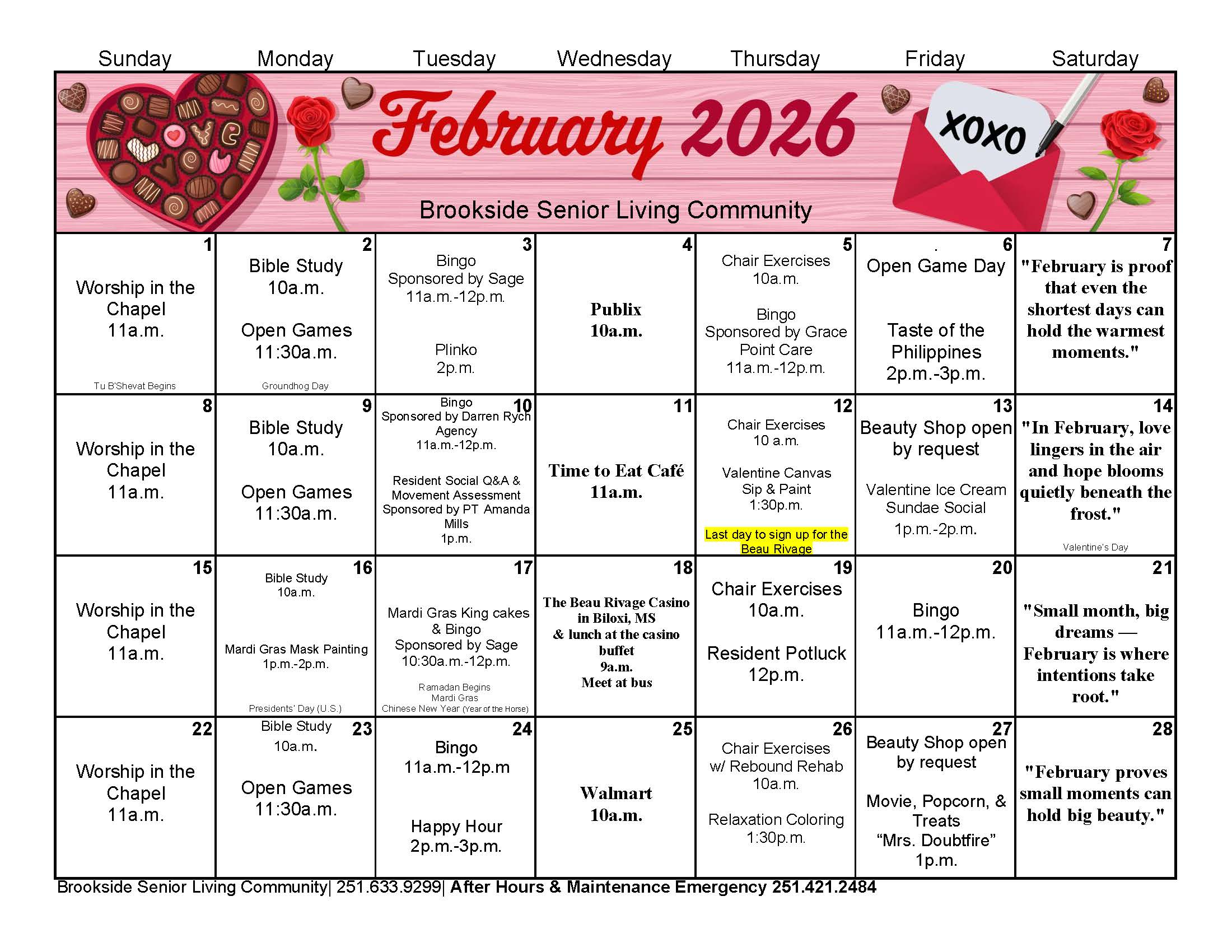 Brookside Senior Living Events