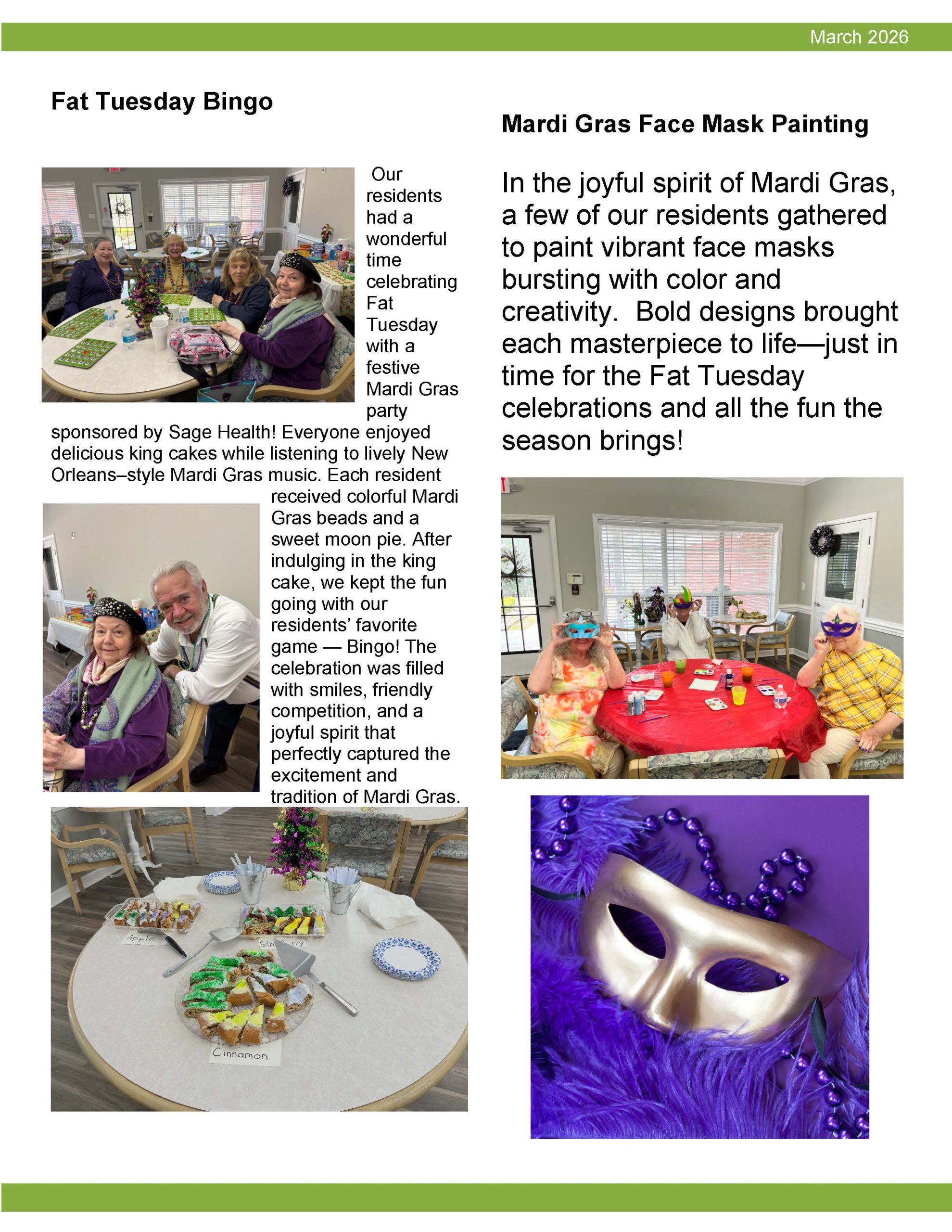 Brookside Senior Living Activity Calendar