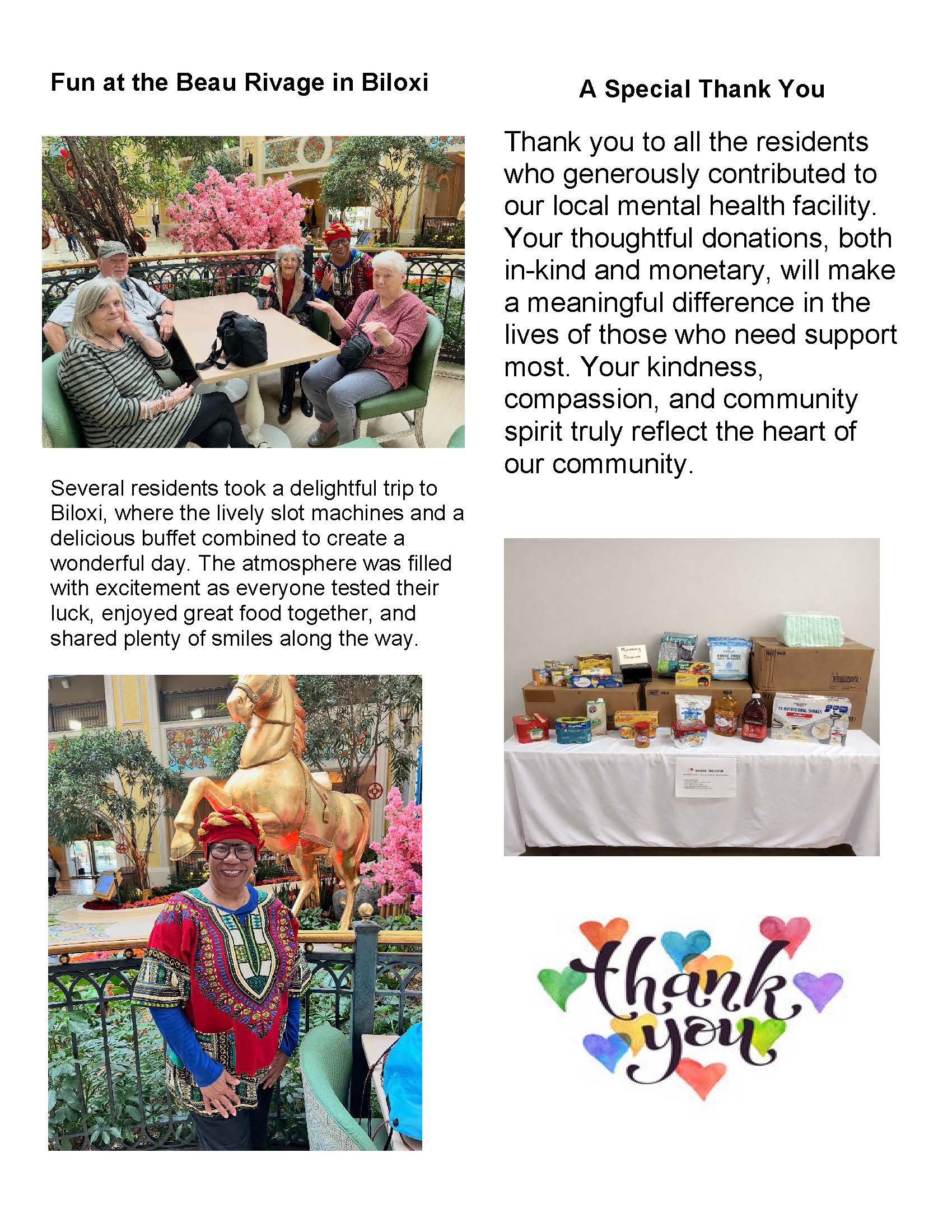 Brookside Senior Living Activity Calendar