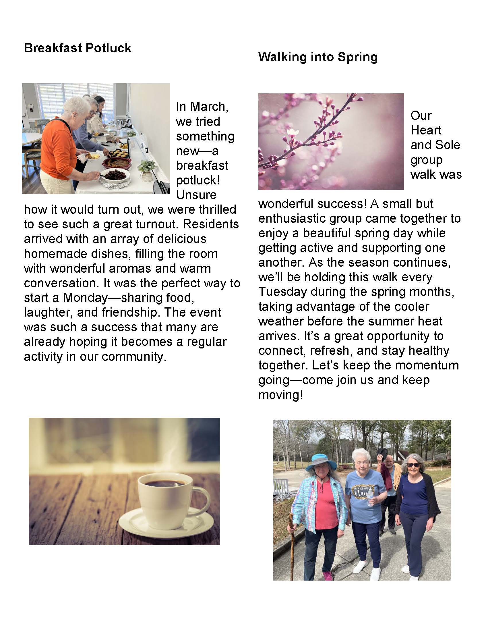 Brookside Senior Living Activity Calendar