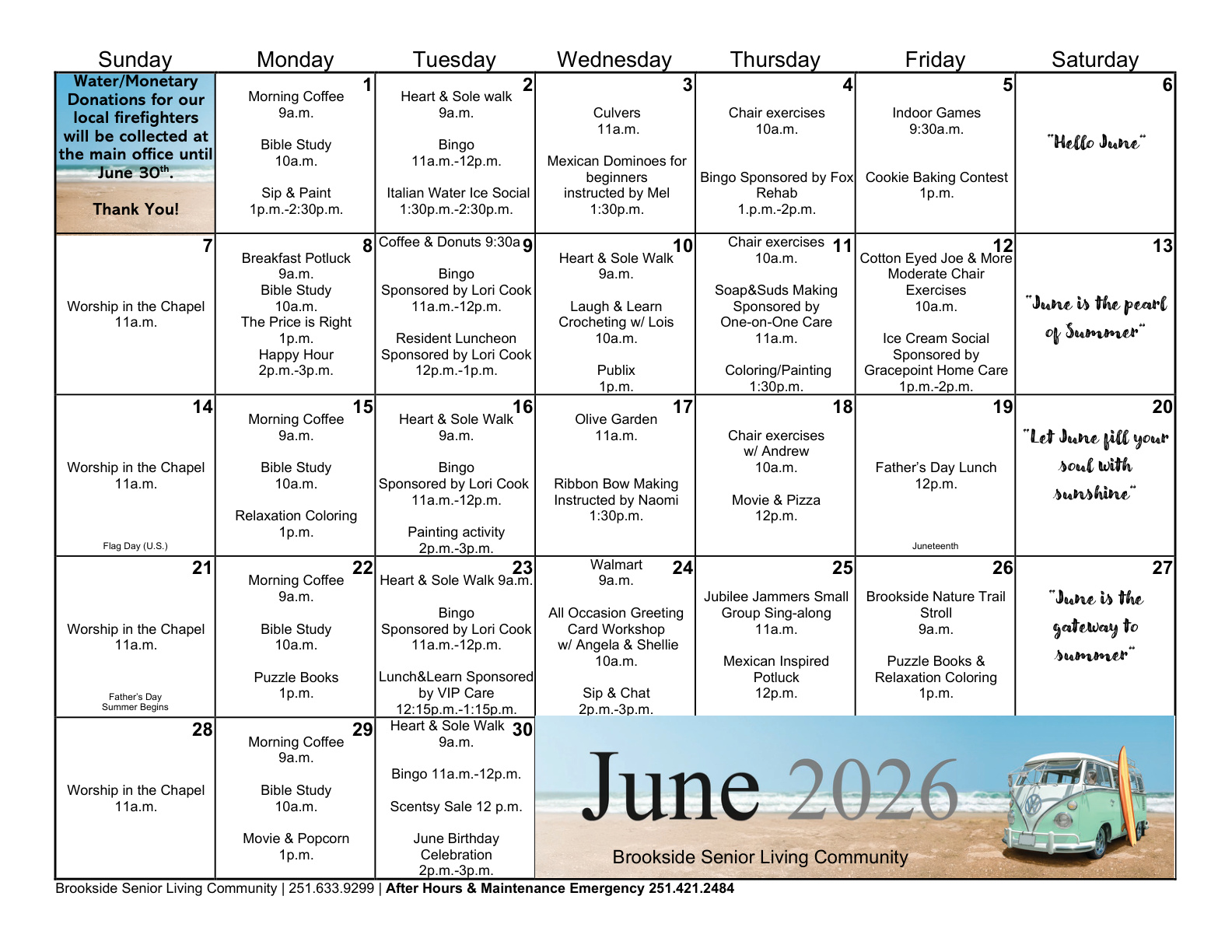 Brookside Senior Living Events