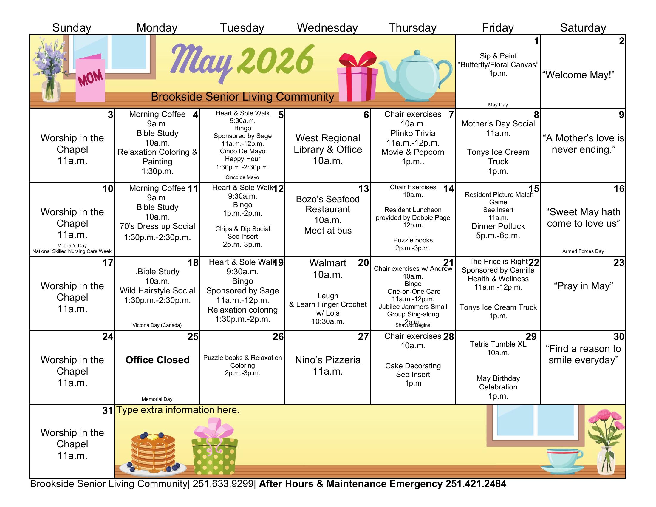 Brookside Senior Living Events