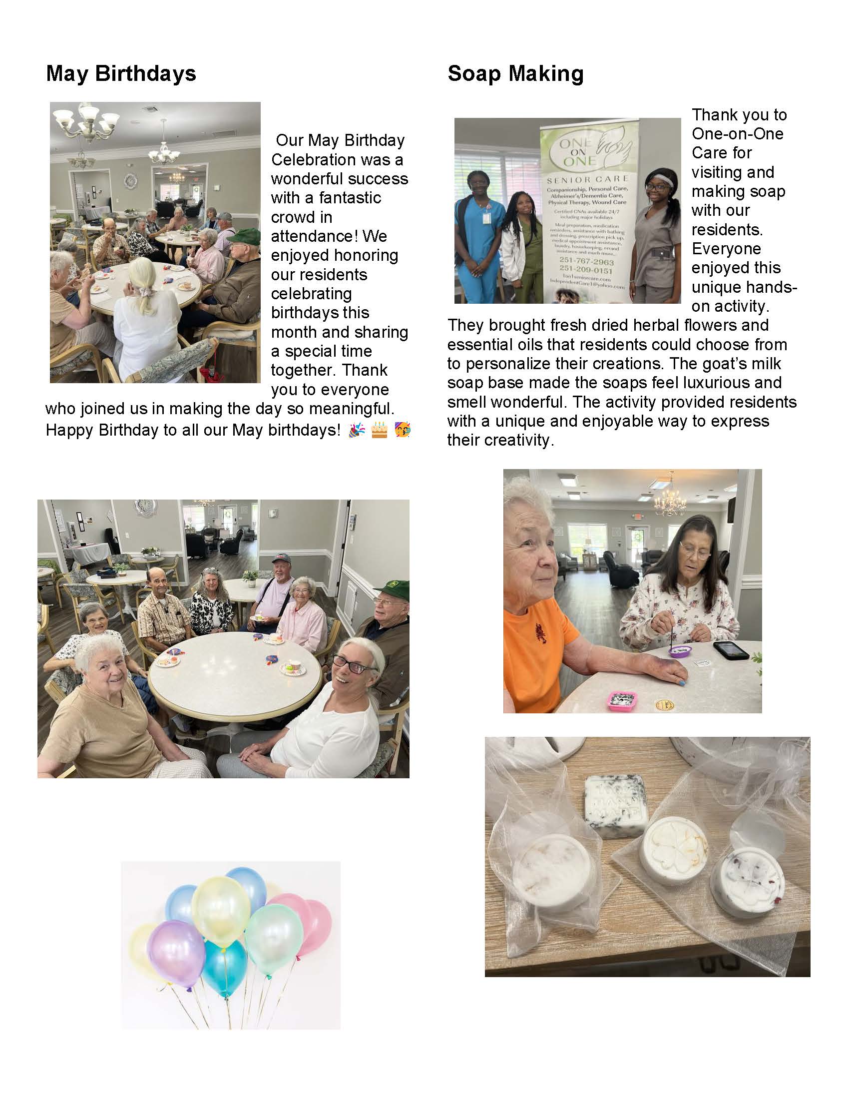 Brookside Senior Living Activity Calendar