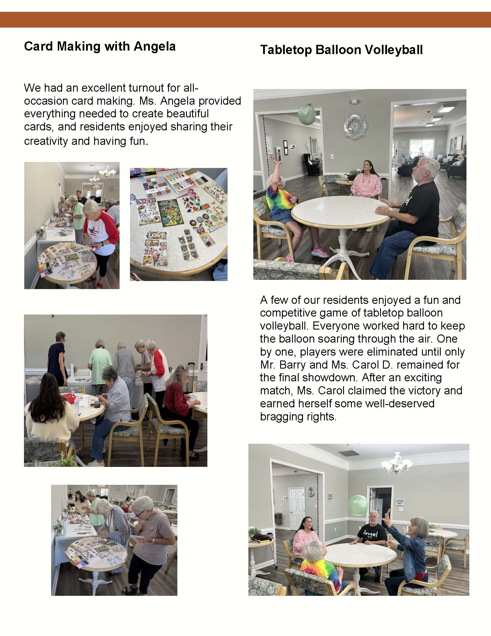 Brookside Senior Living Activity Calendar