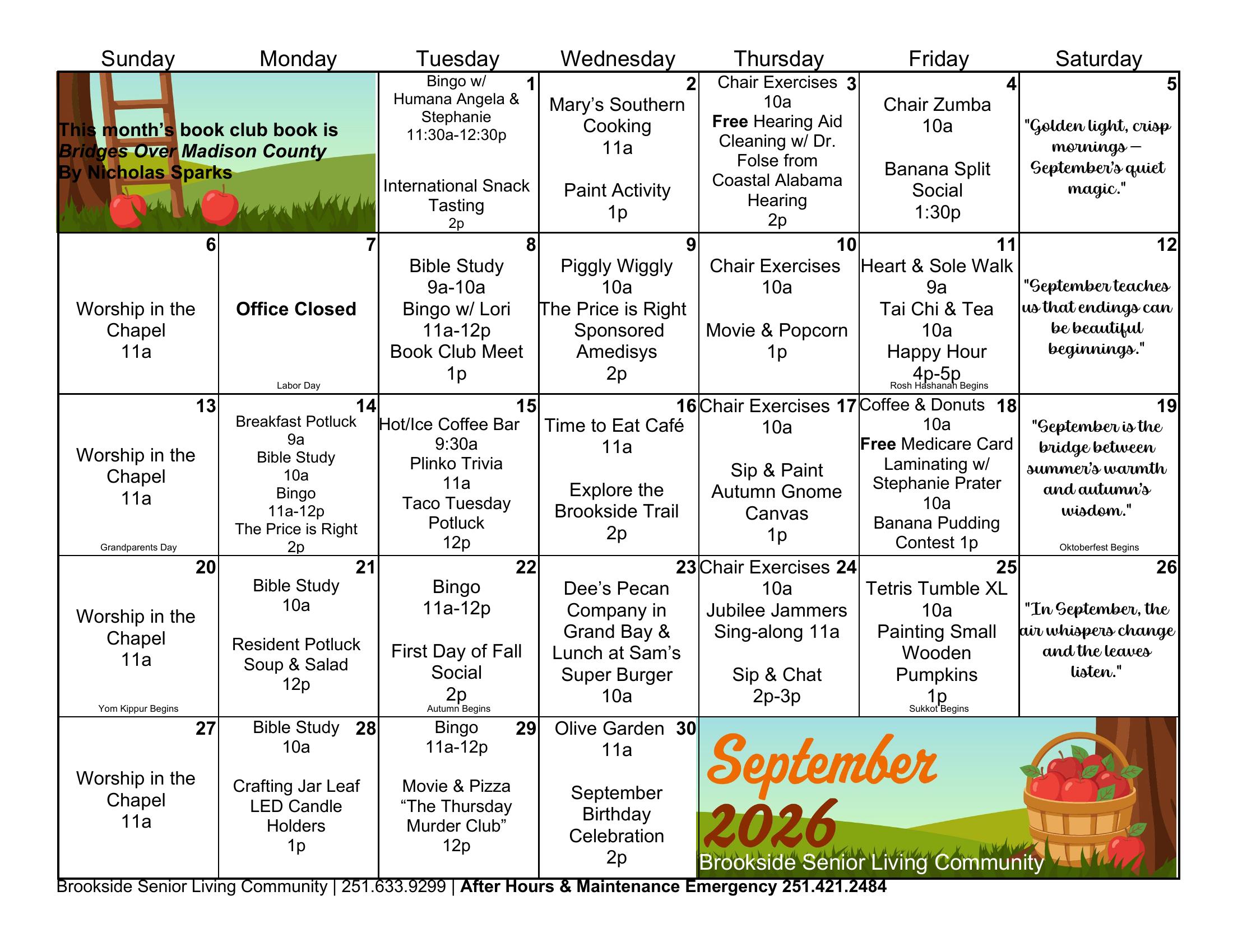 Brookside Senior Living Events